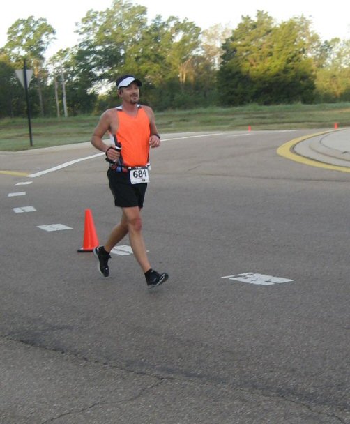 Downhill at mile 3. I\'m not heelstriking, I\'m hitting the brakes!